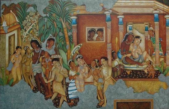 Love (Ajanta series), painting by Vijay Kulkarni