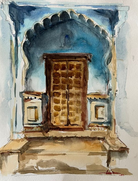 The Door, painting by Varsha Shukla
