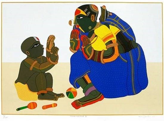 Mother and Child III, painting by Thota Vaikuntam