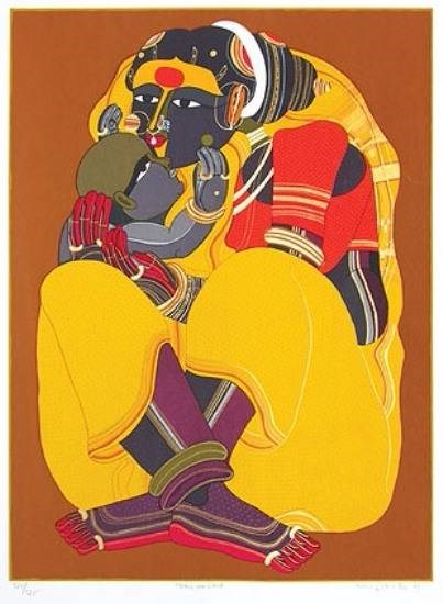 Mother and Child, painting by Thota Vaikuntam