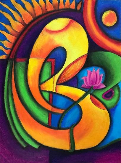 OM abstract - 2, painting by Pushpa Sharma