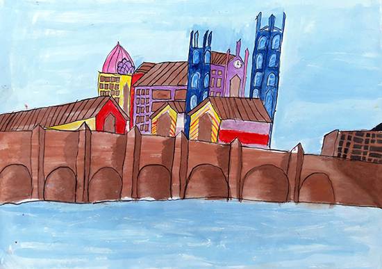 Painting  by Anuri Madhuashis - A bridge in England