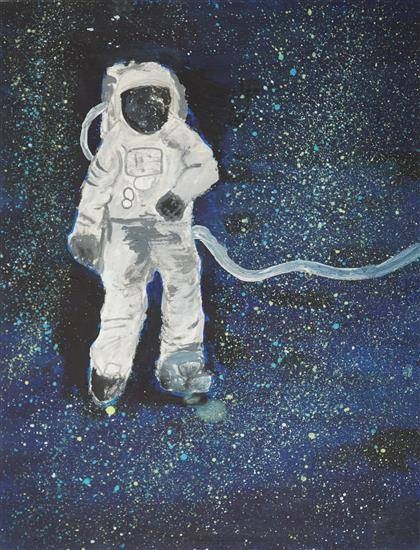 Astronauts, painting by Empeeya Pertin