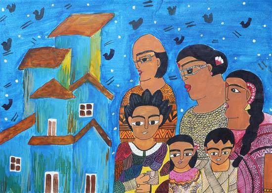 Family, painting by Aditi Kathuria