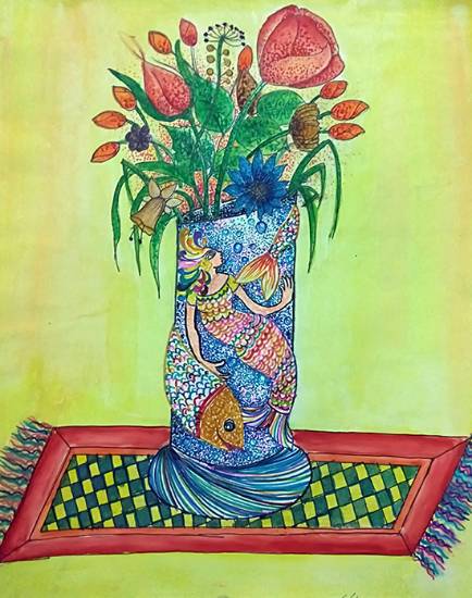 Painting  by Shreya Priyadarshi - Flower Pot