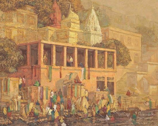 Banaras - 17, painting by Yashwant Shirwadkar