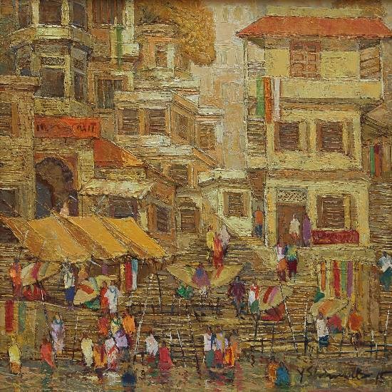 Banaras - 11, painting by Yashwant Shirwadkar