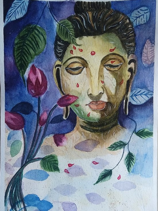 Buddha, painting by Aron Raj