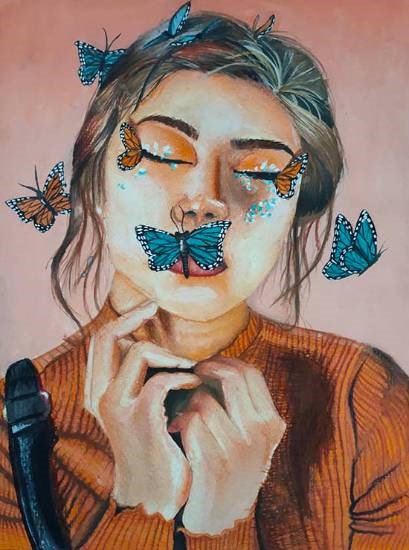 No butterflies, painting by Diya Biswas