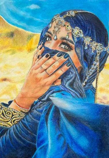 Arabic lady, painting by Diya Biswas