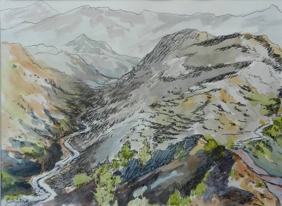 Kumaon Mountains - 28, painting by Chitra Vaidya