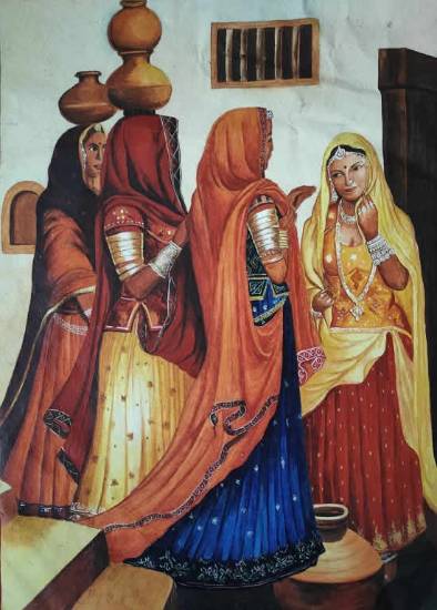 Painting  by Rima Pramanik - Lifestyle of Rajasthan