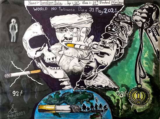 Painting  by Sandipan Saha - World No Tobacco Day - 31 May