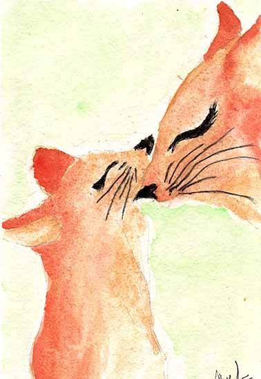 Affection of Fox, painting by Ajayraja S