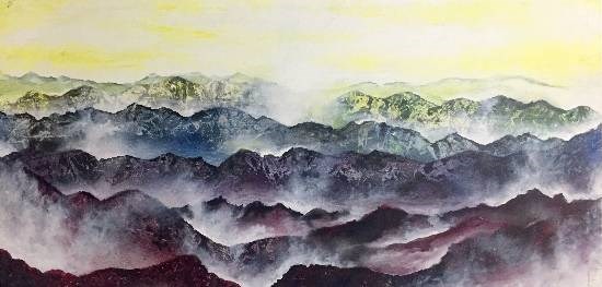 Hills, painting by Anuj Malhotra
