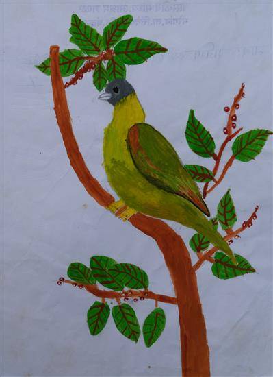 Painting  by Manoj Dharane - Colorful Pigeon