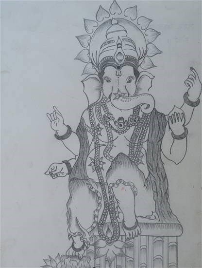 Lord Ganesh, painting by Suraj Kakad