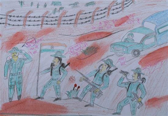 Indian Army, painting by Nagesh Bethekar