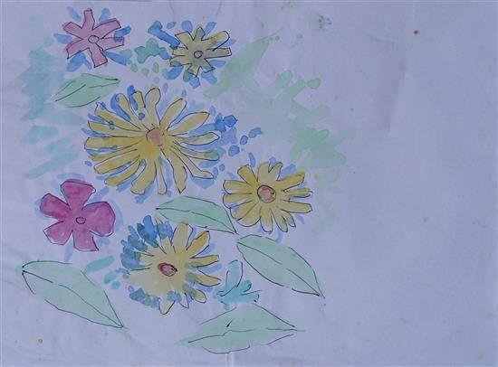Beautiful flowers, painting by Janhavi Usendi