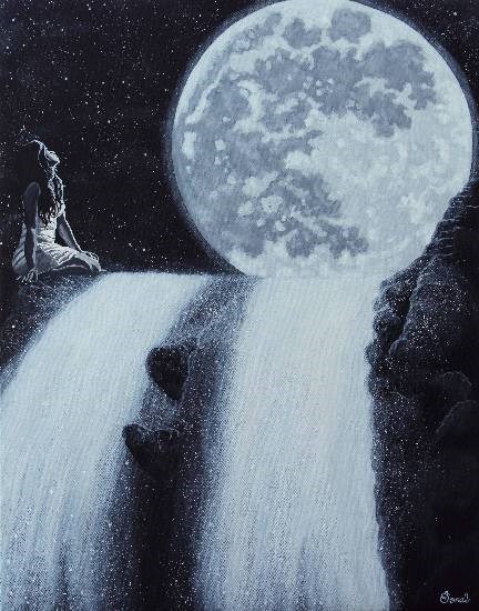 Moon Child, painting by Sonal Poghat