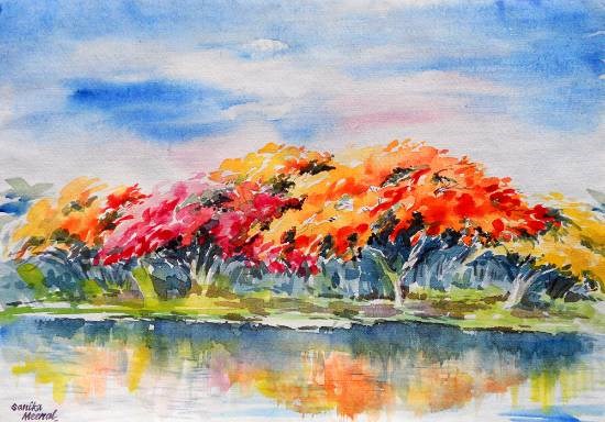 Tree Scape, painting by Sanika Dhanorkar