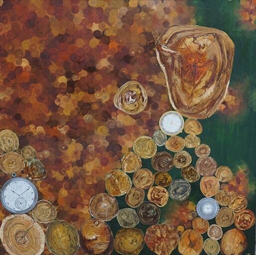 Game of time - 1, painting by Ambika Wahi