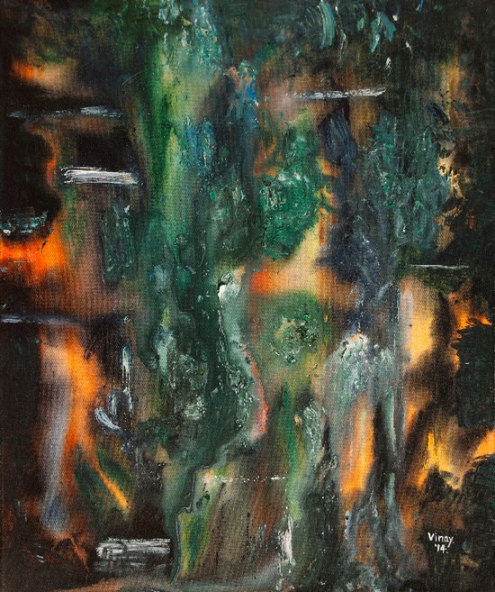 Wild fires, painting by Vinay Sane