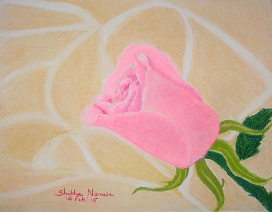 A Pink Rose, painting by Shikha Narula