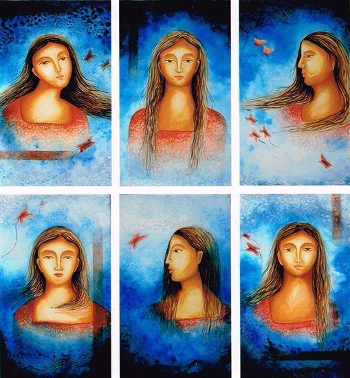 Faces, painting by Priyanka Goswami