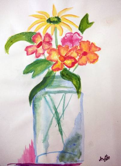 Painting  by Arpita Bhat - Garden Fresh Flowers