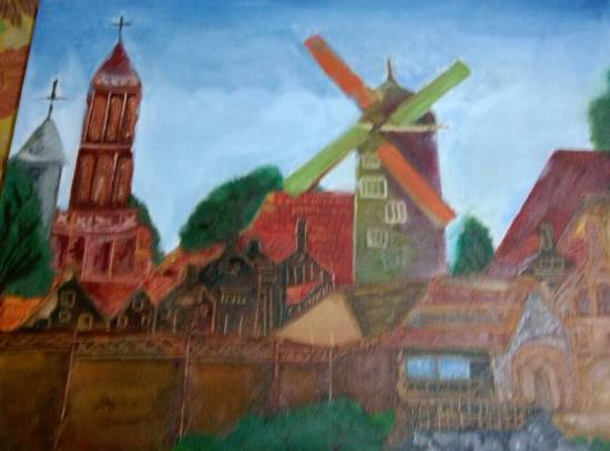 Painting  by Ravi Kumar - Windmill