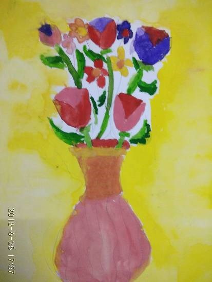 Flower Pot, painting by Navya Harendra Mishra