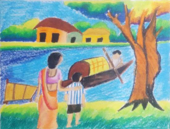 Painting  by Nilesh Harendra Mishra - Boat
