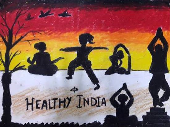 Healthy India, painting by Aastha Mahesh Surve