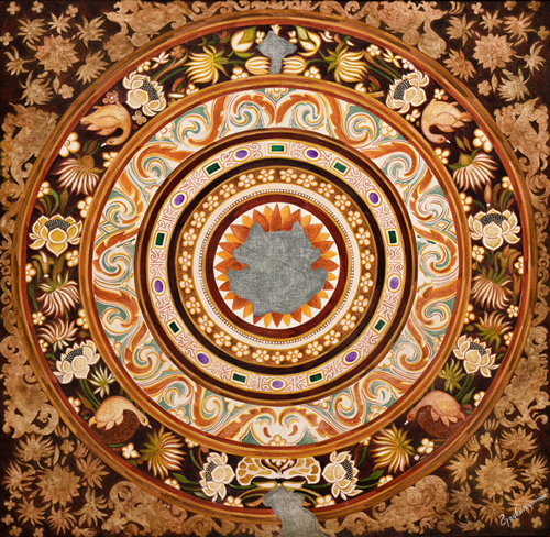 Painting by Vijay Kulkarni - Ceiling Decoration - Chakra (Ajanta series)
