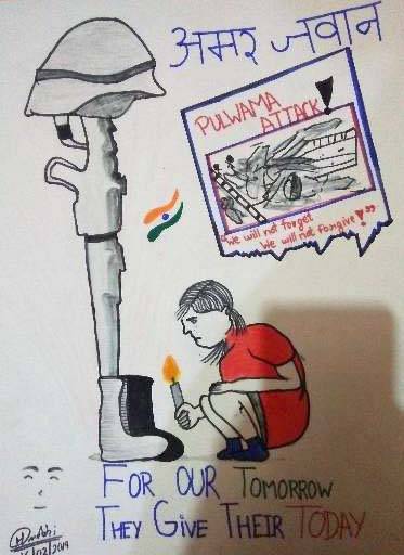 Painting by Harsh Mahesh Machhi - Tribute to the Indian Army