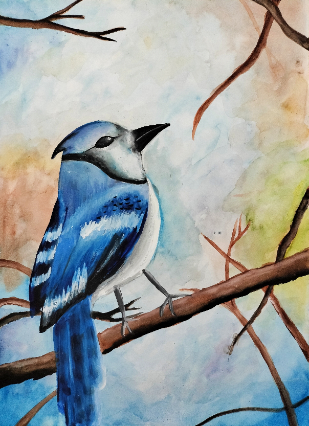 Painting by Nishtha Sharma - A Blue Friend