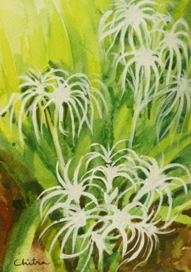 Painting by Chitra Vaidya - Swamp Lily Flowers-I