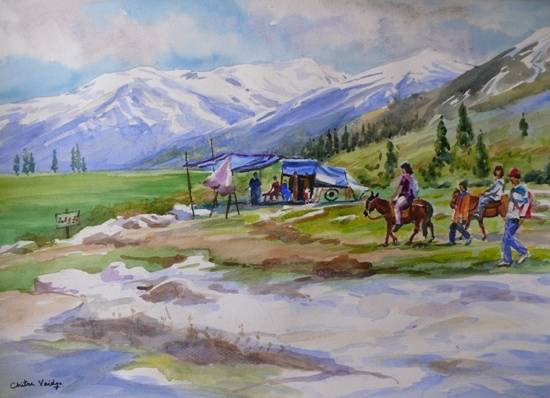 Painting by Chitra Vaidya - Kashmir