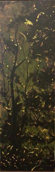Painting by Anjalee S Goel - Endangered fireflies creating beauty