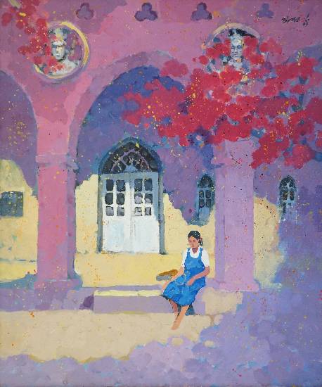 Painting by Anwar Husain - School Girl
