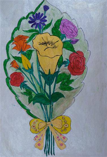 Painting by Jagruti Sambare - Flowers Bouquet