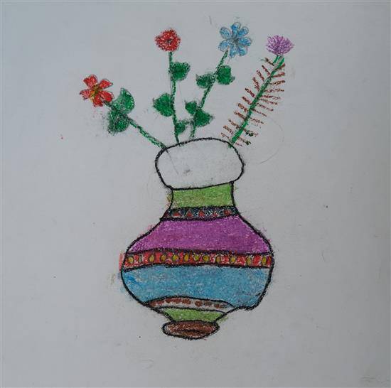 Painting by Shital Pawara - Flower Pot - 5