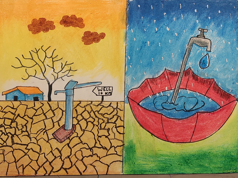 Painting by Drashy Shah - It's all about water management