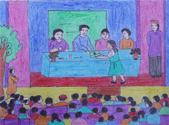 Painting by Tejaswini Lahare - Price distribution at annual day