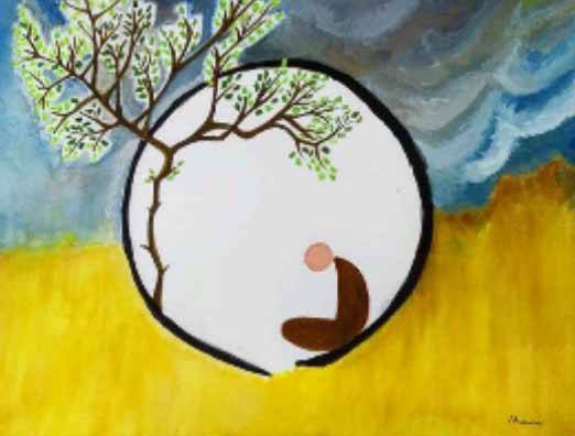 Painting by Mumu Ghosh - Me and the Tree of My Life
