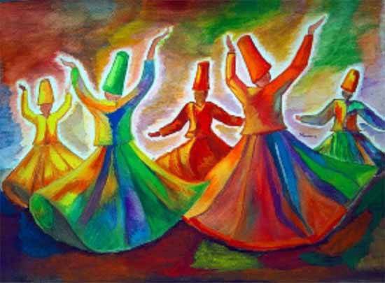 Painting by Mumu Ghosh - Whirling Meditation