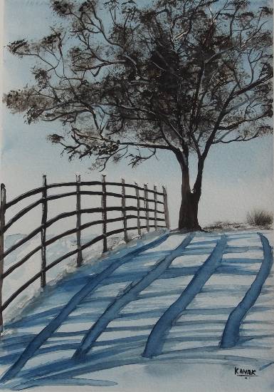 Painting by Dr Kanak Sharma - Fence