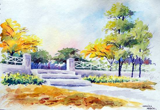 Painting by Sanika Dhanorkar - Steps n Fences