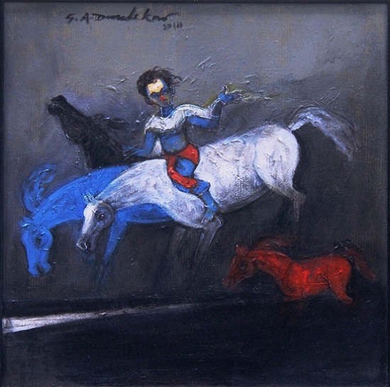 Painting by G A Dandekar - Horse Rider